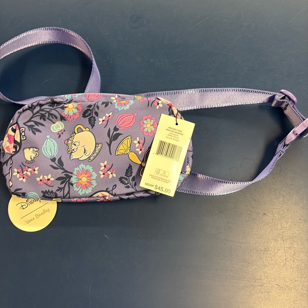 Vera Bradley Mini Belt Bag, Belle’s Friends (Beauty & The Beast), NWT